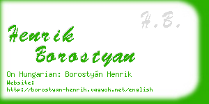 henrik borostyan business card