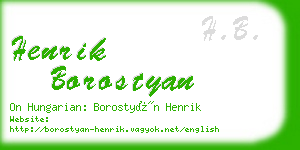 henrik borostyan business card